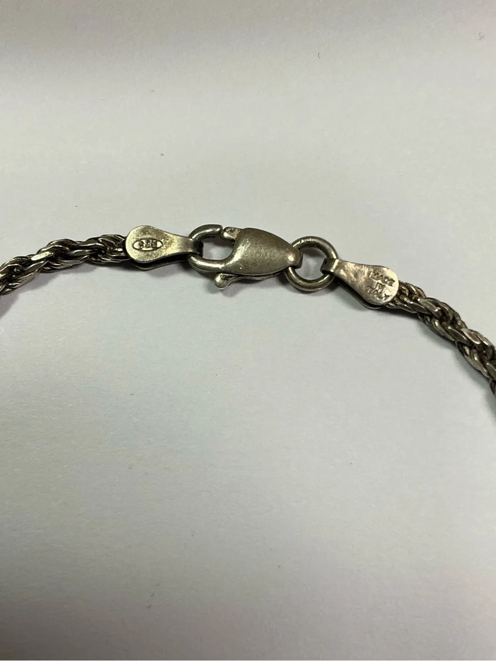 Sterling Silver Rope Chain Bracelet - Silver